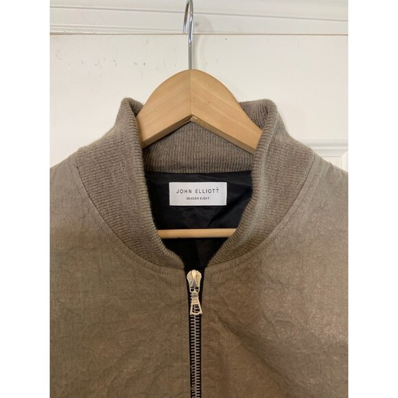John Elliott Gray Wool Zip-Up Varsity Bomber Jacket Season Eight, Size Large - Picture 2 of 7